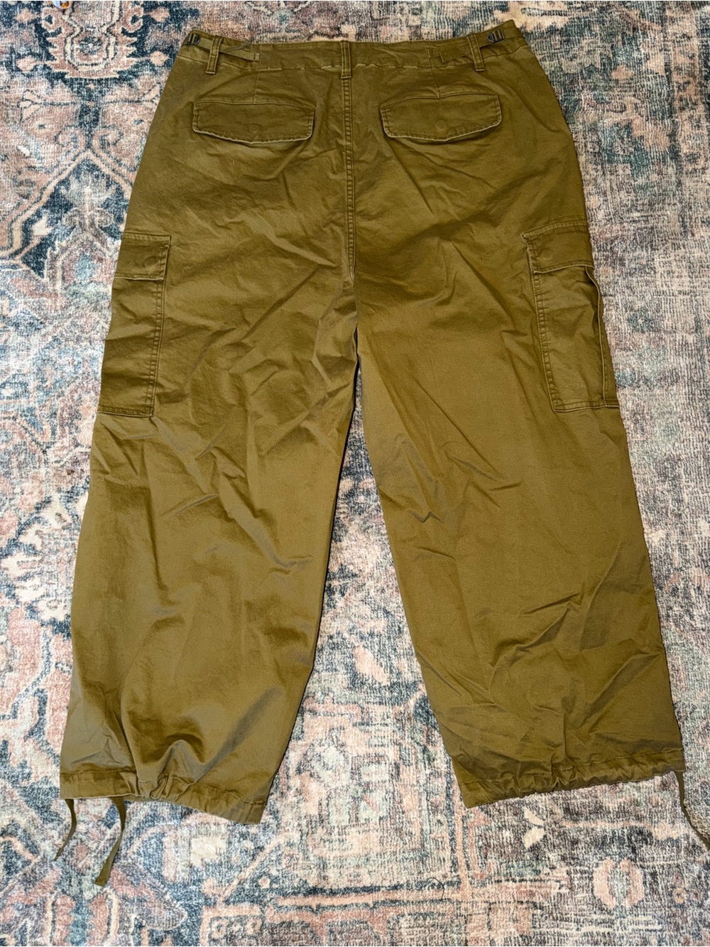 Olive Cargo Drawcord Joggers - Picture 4 of 7